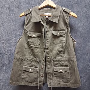 Christopher & Banks Green Vest Sz M